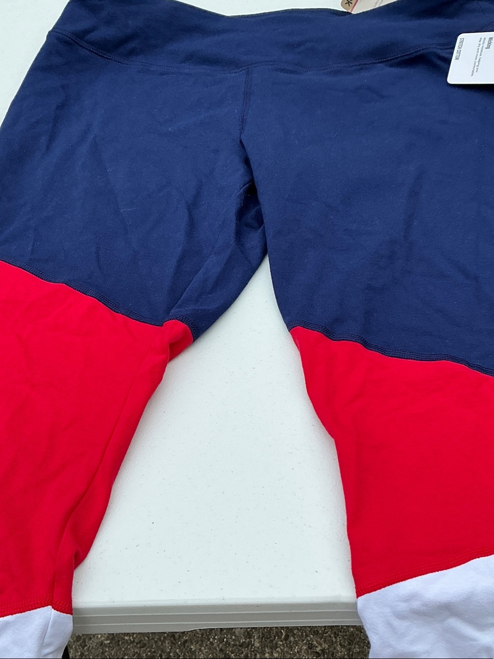 Reebok Navy and Red Colorblock Kids Leggings